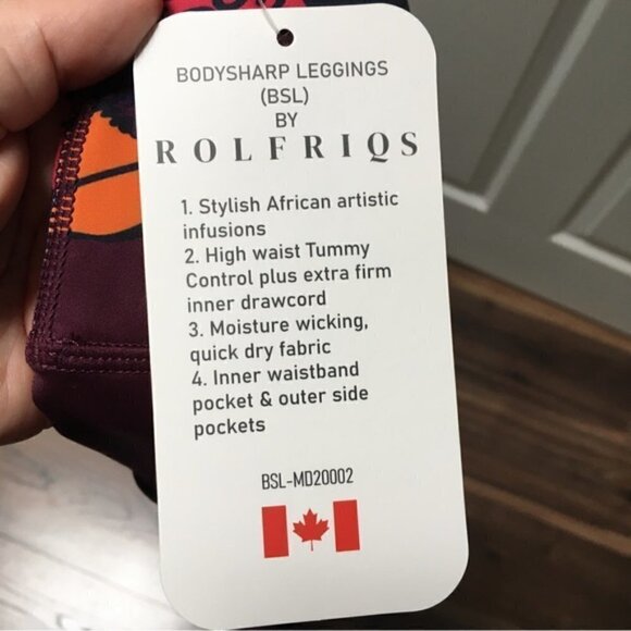 𝅺rolfriqs Africas Riches Bodysharp Womens Leggings - Burgundy - Picture 11 of 11